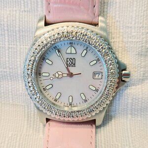 ESQ by Movado Women's Wristwatch Diamond Swiss Made w/ Add'll leather band